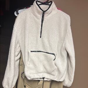 No Boundaries Cream Zip Up Jacket with Modern Design